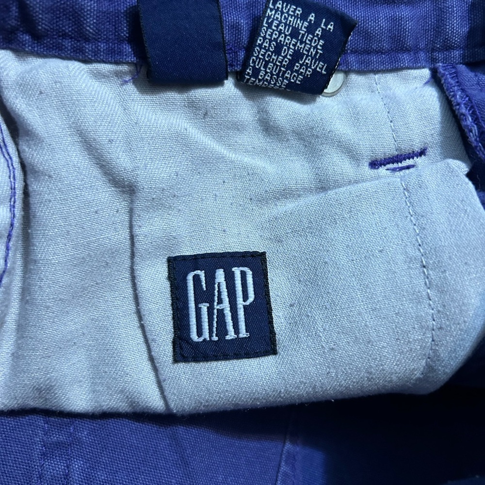 GAP High Rise Purple Jean Shorts Pleated Front Cuffed Retro 90s Vintage - Picture 5 of 6